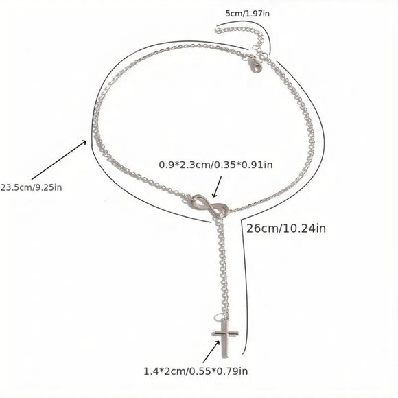 Minimalist Style Women's Necklace Lucky Infinity Cross Pendant Necklace New Gift - Picture 5 of 5